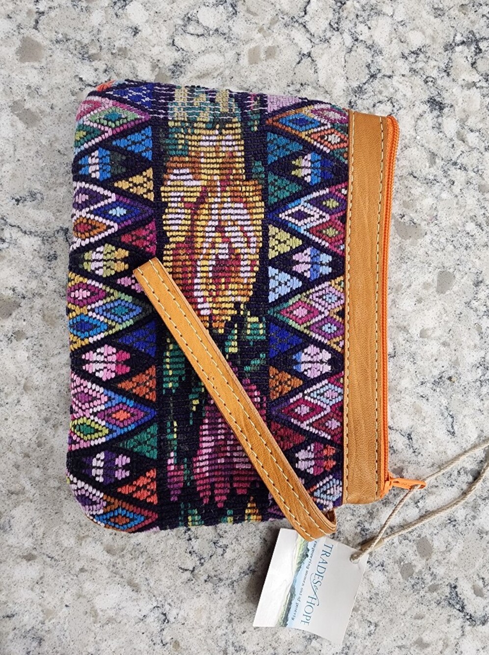 Multicolor Boho Mosaic  Woven Clutch Wristlet One Of A Kind NWT